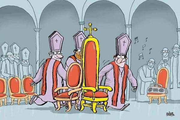 папа римский - смешная карикатура