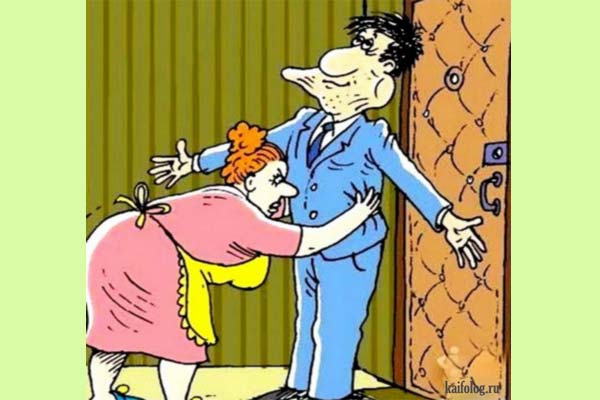 муж и жена, смешная карикатура