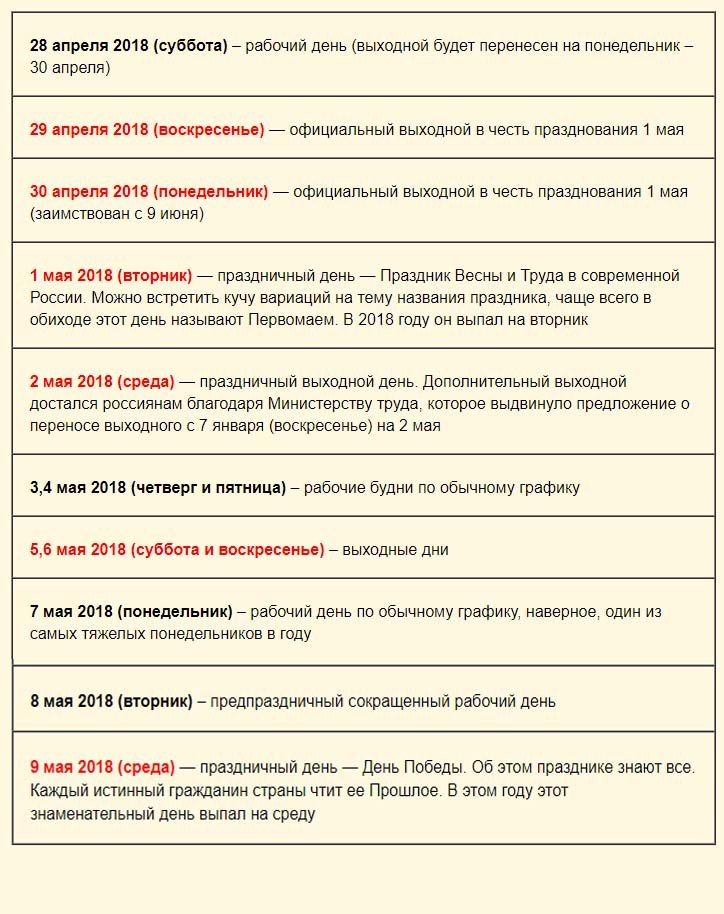 Как отдыхаем в России на майские праздники в 2019 году