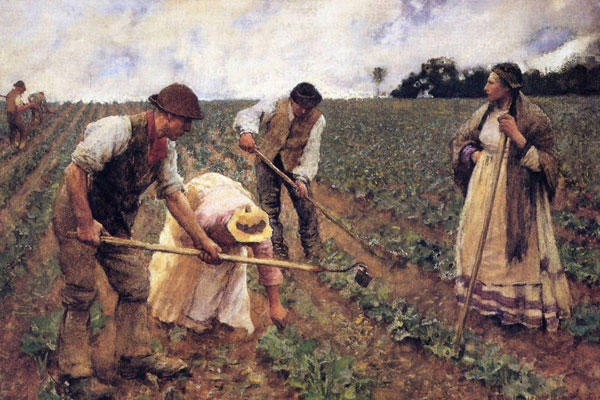 картина крестьяне в поле