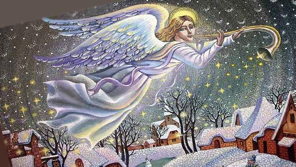 ангел возвещает Рождество