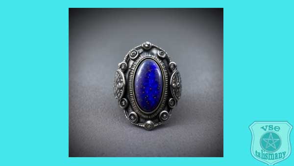 кольцо с синим лазуритом