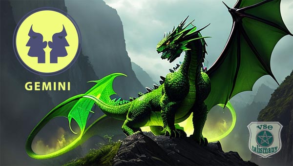 знак Близнецы и зеленый дракон