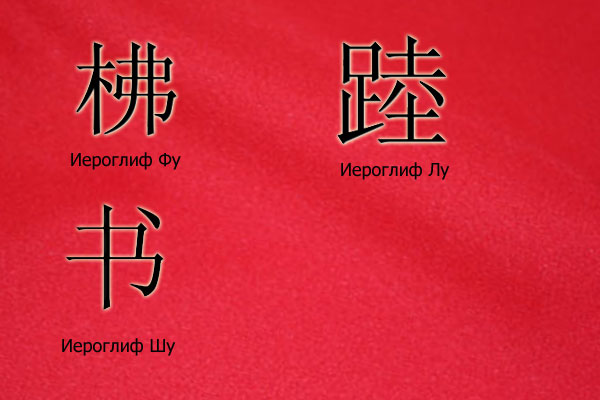 Начертание иероглифов Фу, Шу и Лу