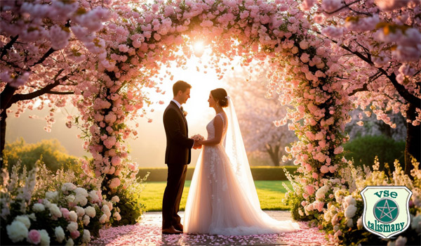 молодожены, жених и невеста играют свадьбу в мае