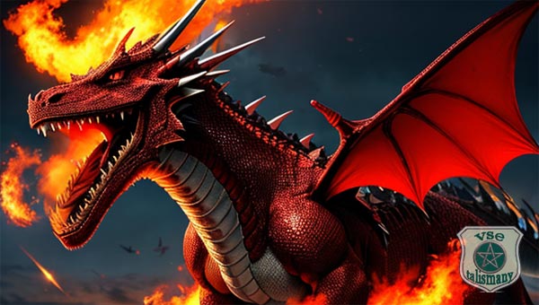 красный огнедышащий дракон