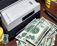 рабочий офис: деньги и принтер