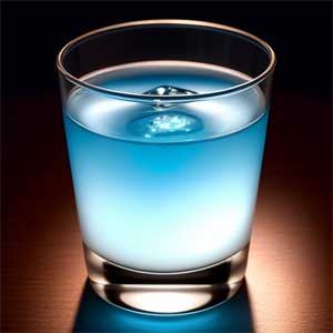 синяя вода в стакане