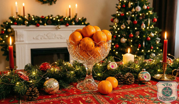 Ваза с мандаринами на столе