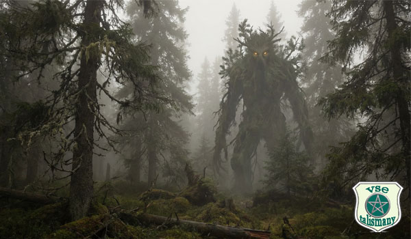 человек-дерево в глухом лесу