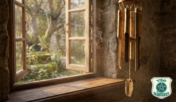 открытое окно и ловец ветра