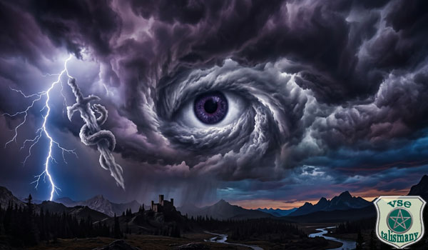 грозовая туча, глаз и меч
