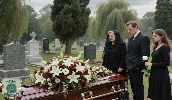 люди у гроба, траур