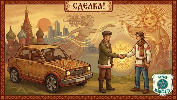 сделка по продаже автомобиля на фоне собора Василия Блаженного