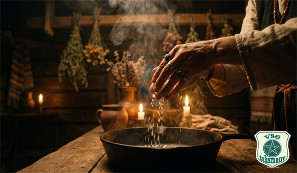 ведьма готовит рассорку на соль