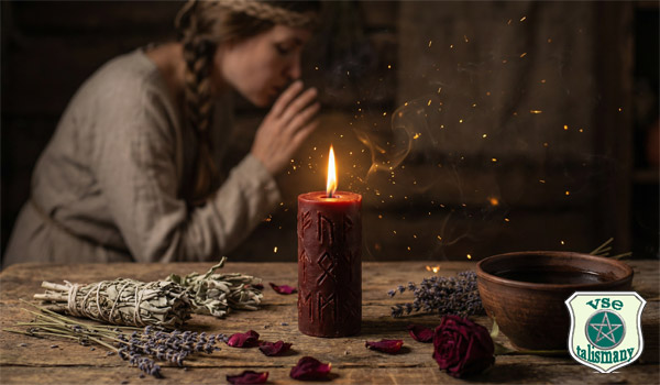 женщина читает заговор на страсть