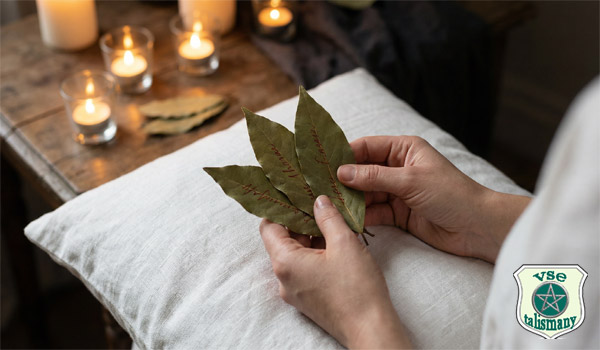 три лавровых листа в руках