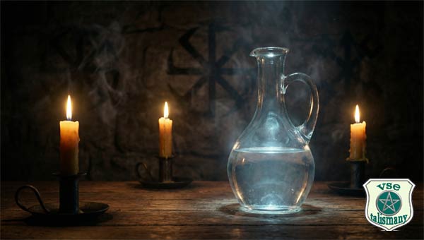 свечи и графин с водой